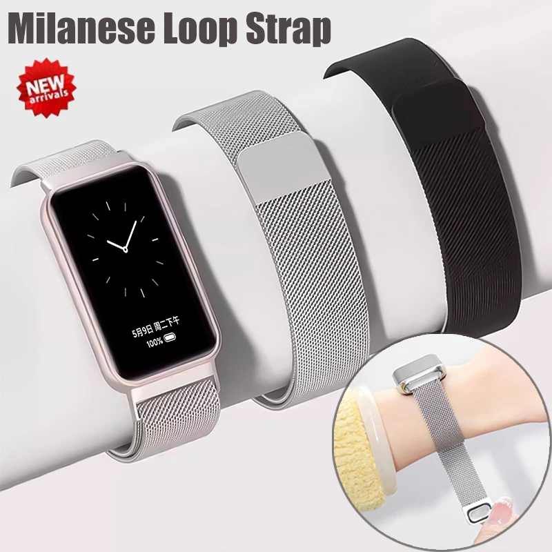 Milanese Loop für Huawei Band 11 NFC Smartwatch-Armband, Ersatz für Huawei 11 Correa-Armband, für Huawei 11Pro-Zubehör