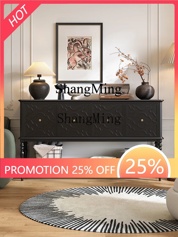 

CL entrance against the wall solid wood home black antique living room aisle decorative cabinet