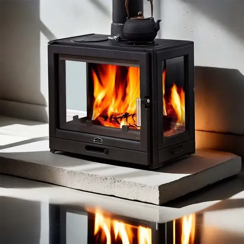 for Jingxin European Three Sided Glass Metal Electric Fireplace Indoor Outdoor Heating Wood Look for Hotel Bedroom