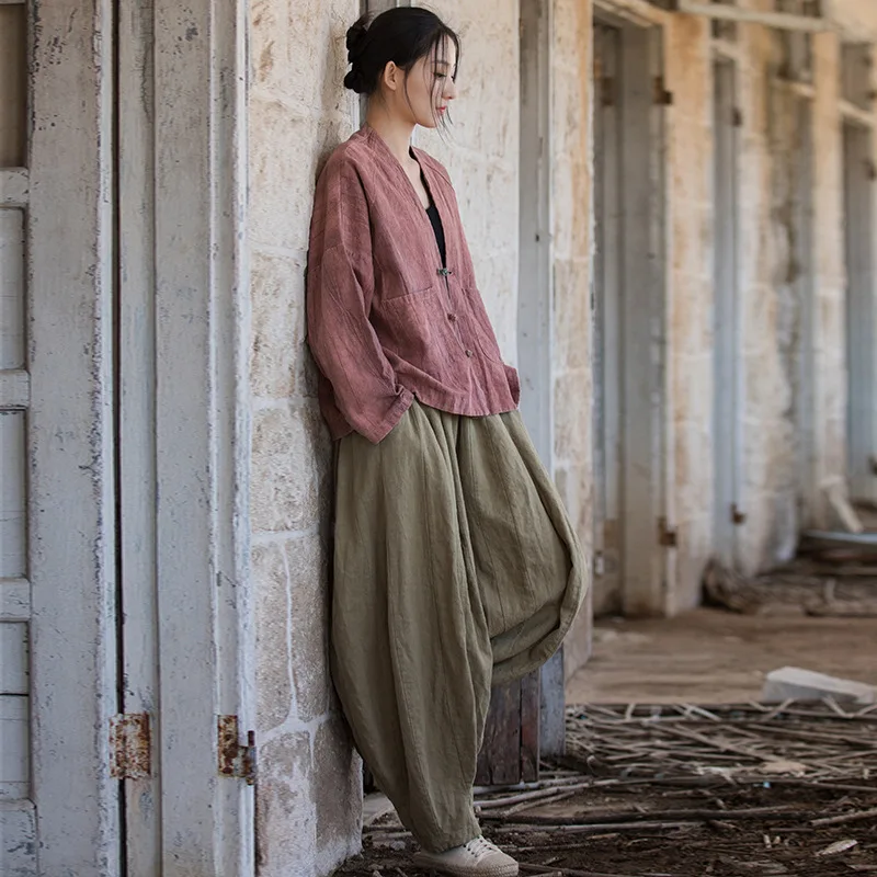 Winter Tie-Dye Ramie Cardigan: Sand-Washed Distressed Finish, Frog Buttons, Zen Bohemian Style.