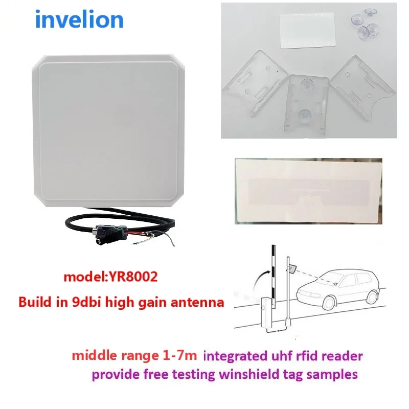 Imagem -03 - Leitor Circular Impermeável Passivo 57 Medidores Rs232 Wiegand 26 da Antena da Frequência Ultraelevada Rfid da Polarização Ip67 do Leitor Rfid do Carro da Longa Distância