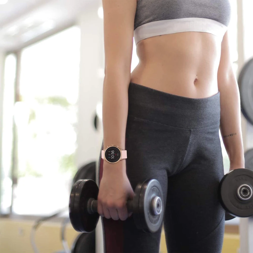 Horlogeband voor Fossil Women's Gen 4 Venture HR, 18 mm Quick Release-band voor Fossil Women's Gen 6 42 mm / Charter HR / Gen 5E 42 mm / TicWatch C2