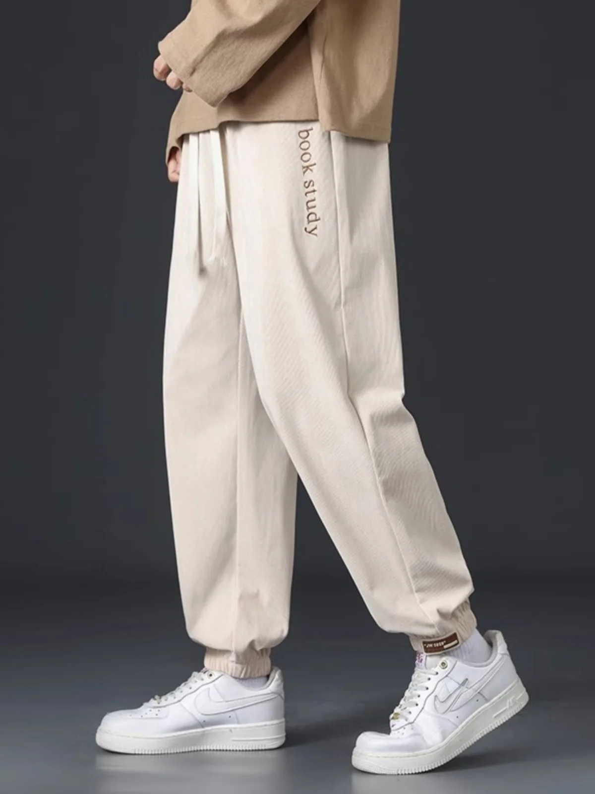 

Свободные мужские вельветовые брюки с вышивкой, модные повседневные длинные брюки, молодежная осенняя коллекция, китайский бренд