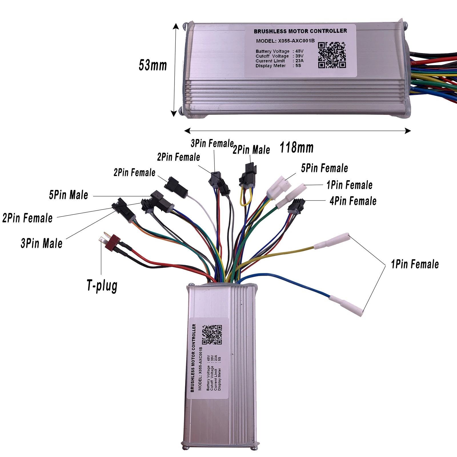 48V 23A 5S X055-AXC001B BRUSHLESS MOTOR CONTROLLER Electric Bicycle Kits Convertion Part Fat Bike EP2 PRO Ebike Engwe Accesorios