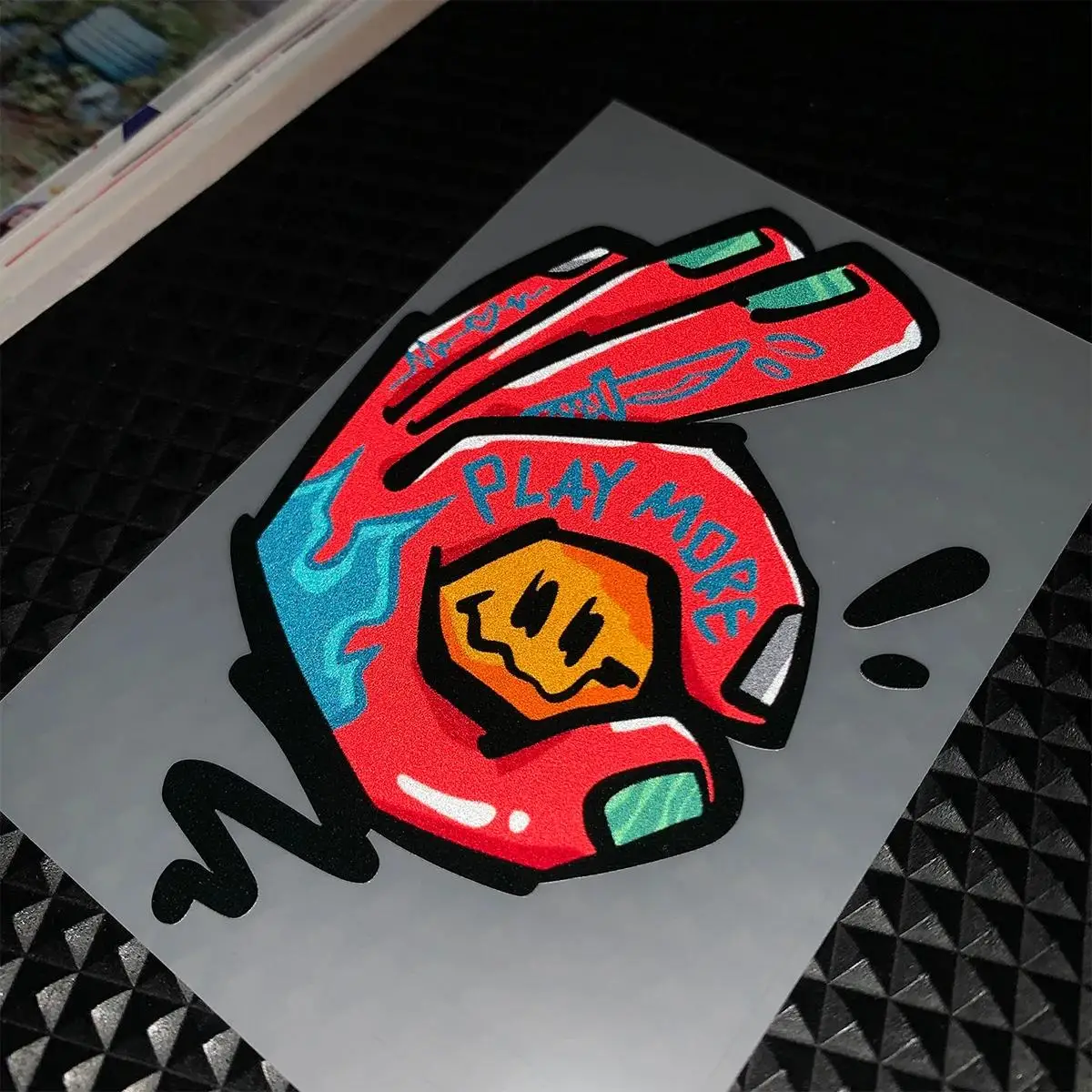 1Pc OK Hand Gesture Vinyl Sticker, Funny Decor Decal for EV, Car, Motorcycle, Helmet, Windshield & Fuel Tank Exterior Accessory