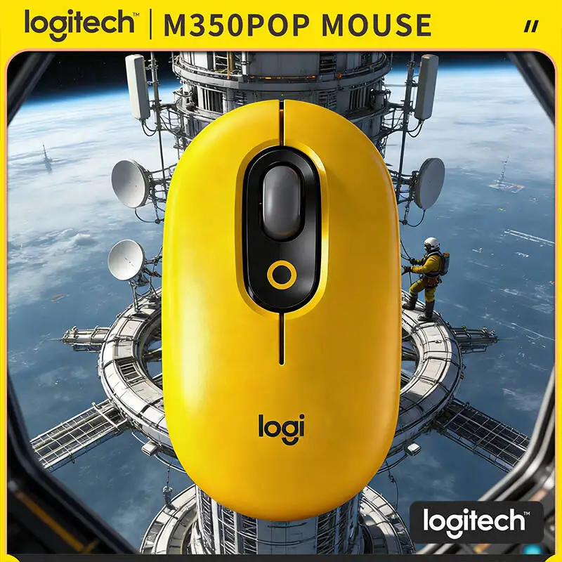 

Quiet Click Logitech M350 POP Mouse Dual Connectivity 10m Stable Range Ergonomic Grip for Left Right Hand Daily Use