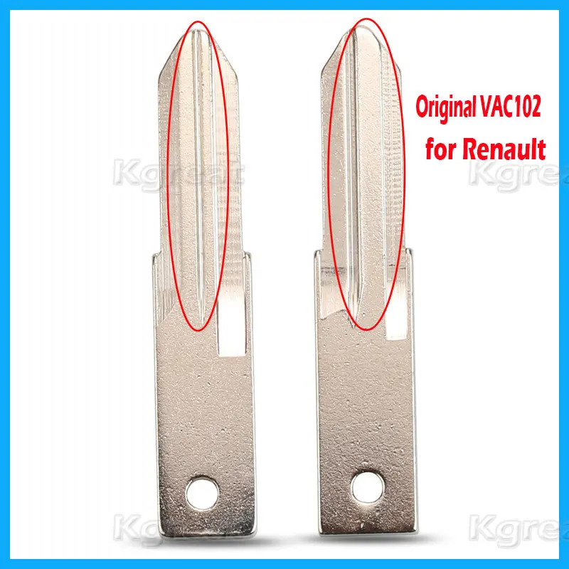 10pcs Original VAC102 Key Blade Flip Uncut Car Key Blade for Renault Megan Modus Clio Modus Kangoo Logan Sandero Duster