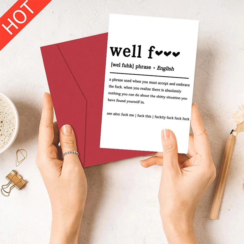 

Funny Sarcastic Greeting Card, Well F Humor Card, Relatable Meme Style Card for Shitty Situations, Adult Humor Greeting Card