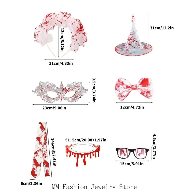 مجموعة إكسسوارات الهالوين المرعبة الواقعية من D0UB لحفلات أزياء الرعب والمكياج المخيف #6