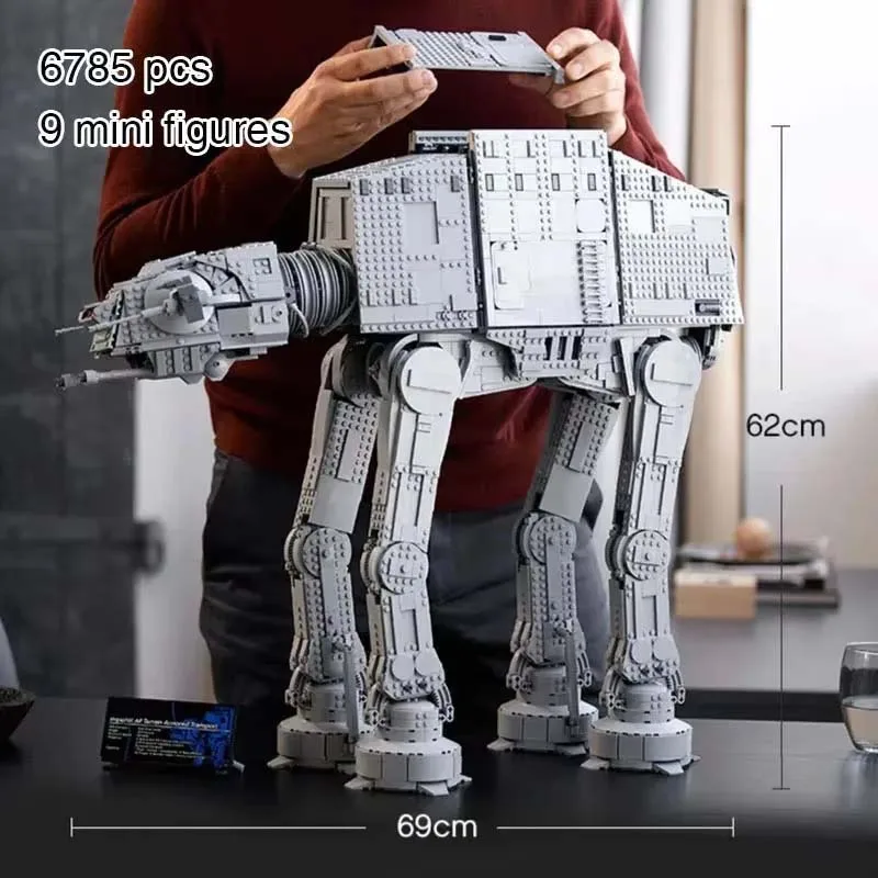 6785PCS Large AT-AT Building Blocks Bricks Model Compatible 75313 Birthday Toys Gifts