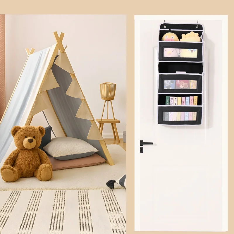 

3/5-уровневый ящик для хранения] Ящик для хранения на дверях, ящик для хранения на подвесной двери с 5 карманами большой емкости | Защита от наклона, 44-фунтовая загрузка