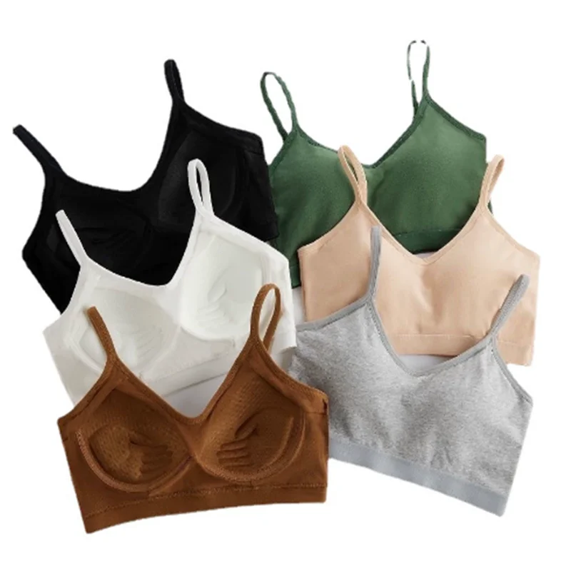 Women's Sports Bra Thin Push Up Sport Bra Yoga Gym Crop Top Solid Color Brassiere Fitness Tube Top Breathable Beauty Back Bras