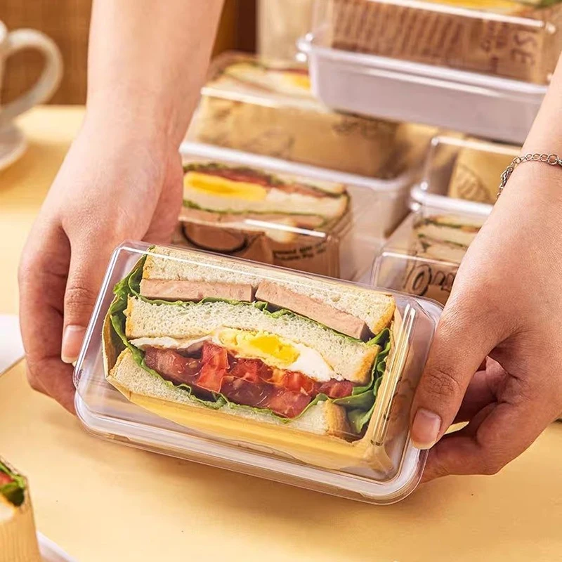 Cajas de charcutería con tapas transparentes, paquete de 10 envases desechables para sándwiches, panadería, magdalenas, magdalenas, fresas y postres