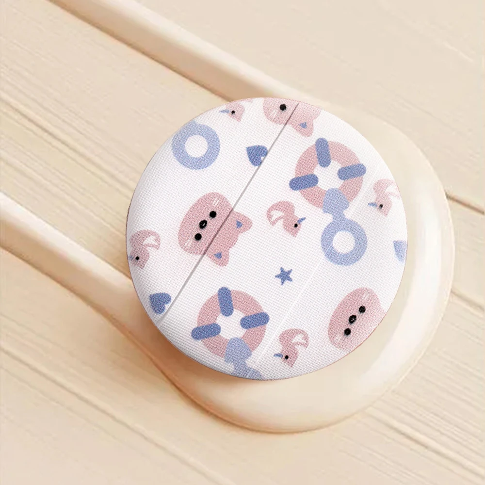 Almofada de ar de gato de desenho animado, esponja de maquiagem inserida à mão mais ampla para cuidados com a pele facial