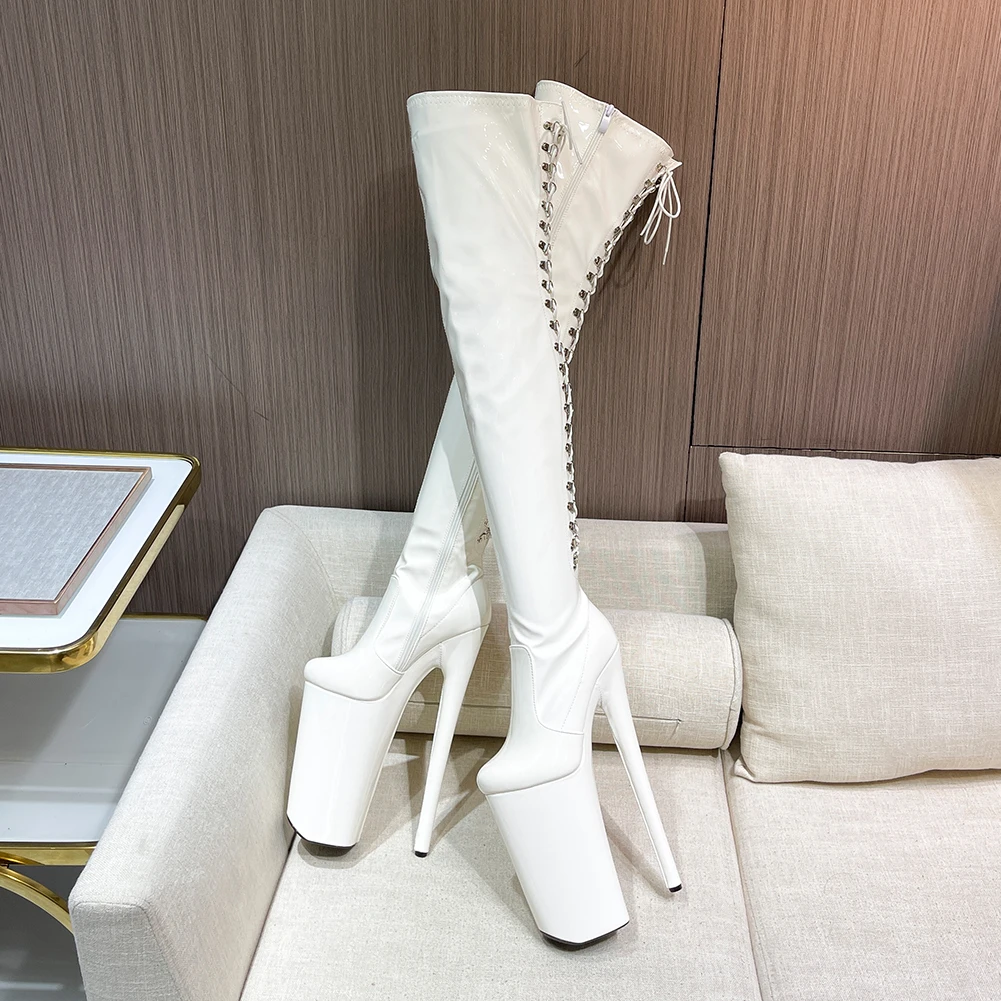 SDTRFT Female Over The Knee Buckle Red Boots 26cm Thin Heels Stilettos Platform Botas Mujer Ladies Shoes Woman PUNK Girl's Pumps