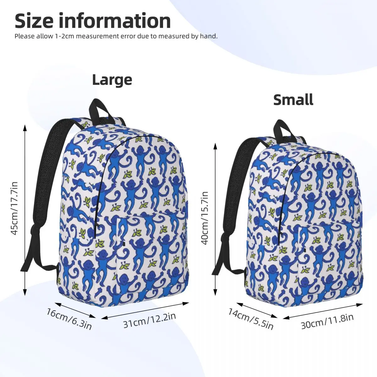 Mochila clásica Blue Roller Rabbit para hombre y mujer, morral duradero de lona para ordenador portátil, para trabajo de escuela secundaria