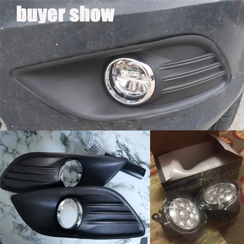 

Precisionn Fog Lights For Ford Focus MK2 2009-2011 Halogen Headlight Fog Lamp Cover Grille Chrome Bezel Harness Kit Replacement