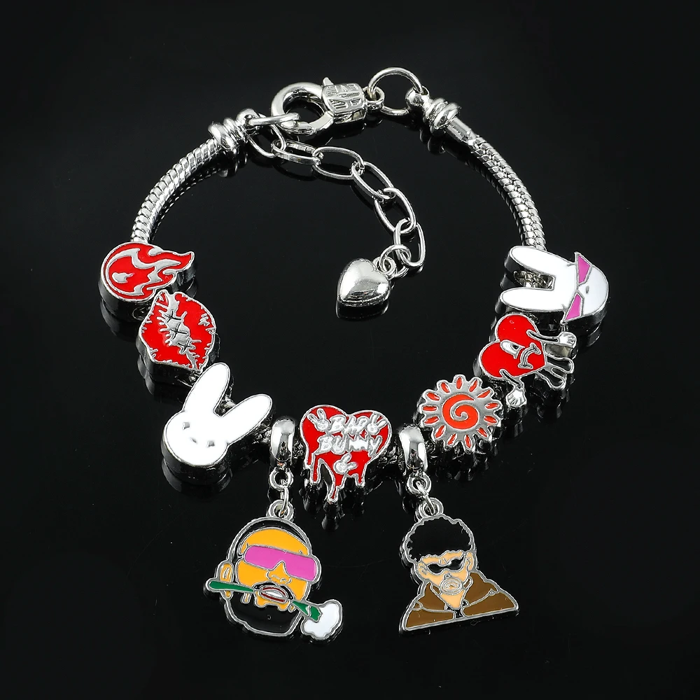 Hot Puerto Rican Singer Bad Bunny Bracelet Cute Bracelet Accessories Hip Hop Punk Metal Bangles Wristbands Jewelry For Fans Gift