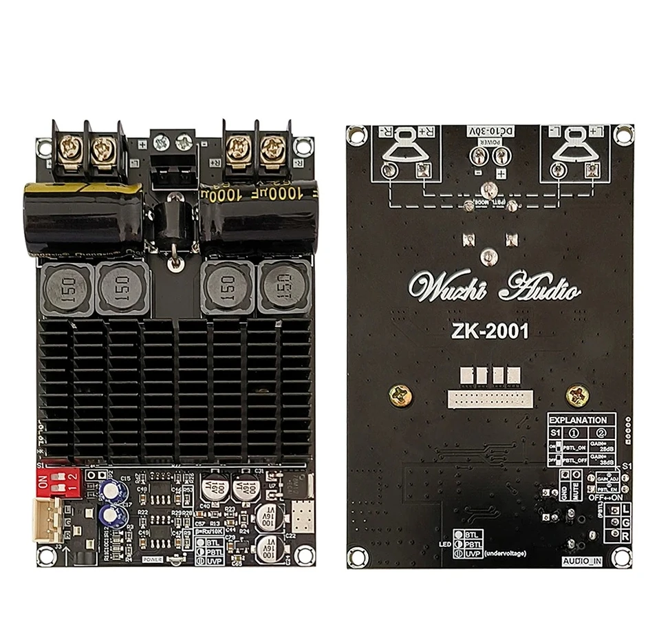 

AMP bridge mono subwoofer speaker DC 10-30V ZK-2001 TPA3221 dual channel pure rear stage digital amplifier board 100W+100W