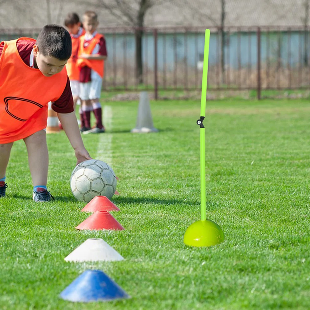 3 個サッカー耐久性のあるサッカー敏捷性トレーニングポールサッカーポールポールバスケットボールロッドポータブル練習ギア