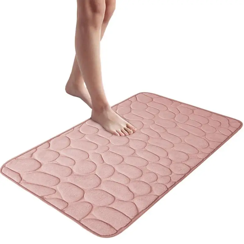 Memory Foam Pebble Bath Mat Cobblestone Bath Mat Plush Doormat Rug Comfortable Washable Shower Floor Bathmat Carpet For Shower