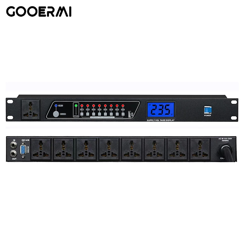 KSP Professional Intelligent 8 Channel Power Sequencer Power Conditioner With RS232 COM Interface  ﻿