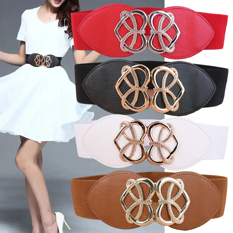 Fashion Female Waistband Wide Waist Elastic Stretch Belt For Women Cinch Waistband Dress Coat Clothing Accessories