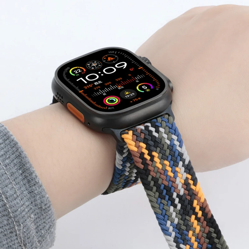 Braided Nylon Strap for Apple Watch 10 46mm 42mm/Ultra 2 49mm Bracelet Watchband for iwatch Series 6 5 4 SE 44mm 40mm 42mm 38mm
