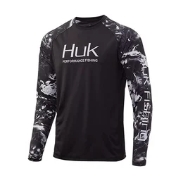 HUK Fishing Shirts Long Sleeve Uv Protection Clothing Mens Outdoor Summer Jersey Upf 50 Clothes Performance Breathable Fishing