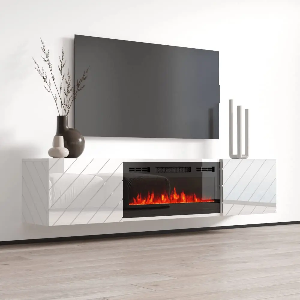 Modern Matte Floating TV Stand for 80