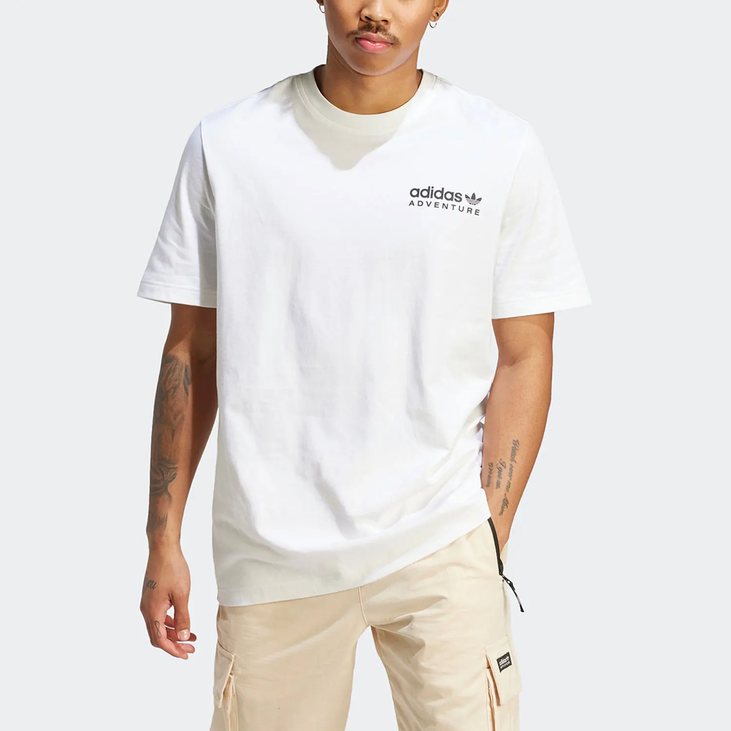 Adidas genuíno originals masculino esporte solto respirável manga curta camiseta ic2332