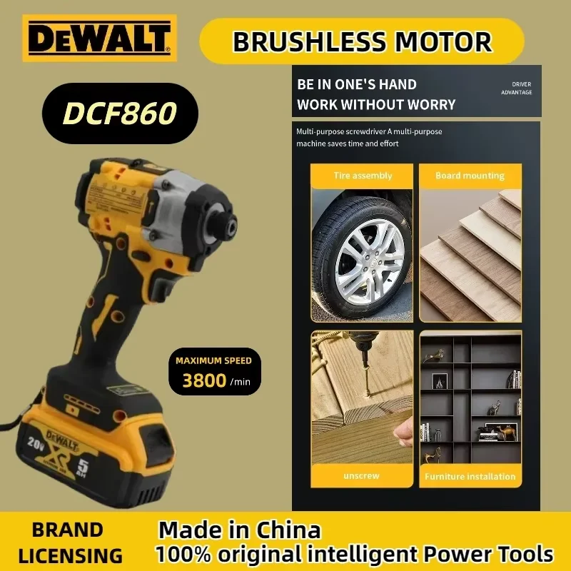 

DEWALT Brushless DCF860 Compact Drill/Driver Cordless Electric Screwdriver Rechargeable Professional Power Tool Upgrade