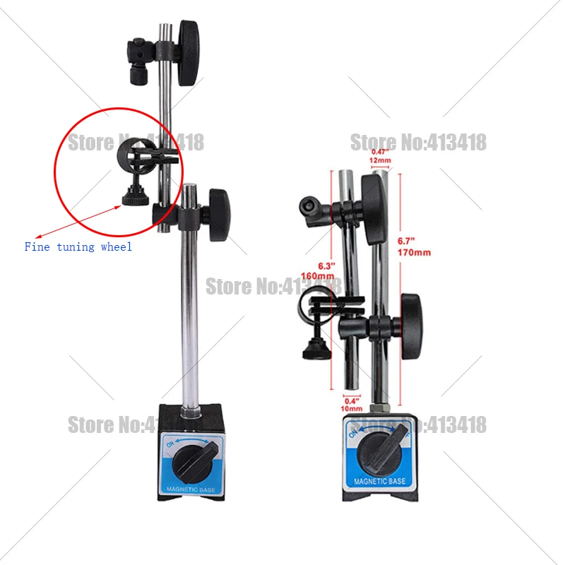 Hot Meetklok 0-10mm Universele Magnetische Stand Basishouder 0-0.8mm 0-0.2mm Wijzerplaat Test Comparator voor Apparatuur Kalibratie