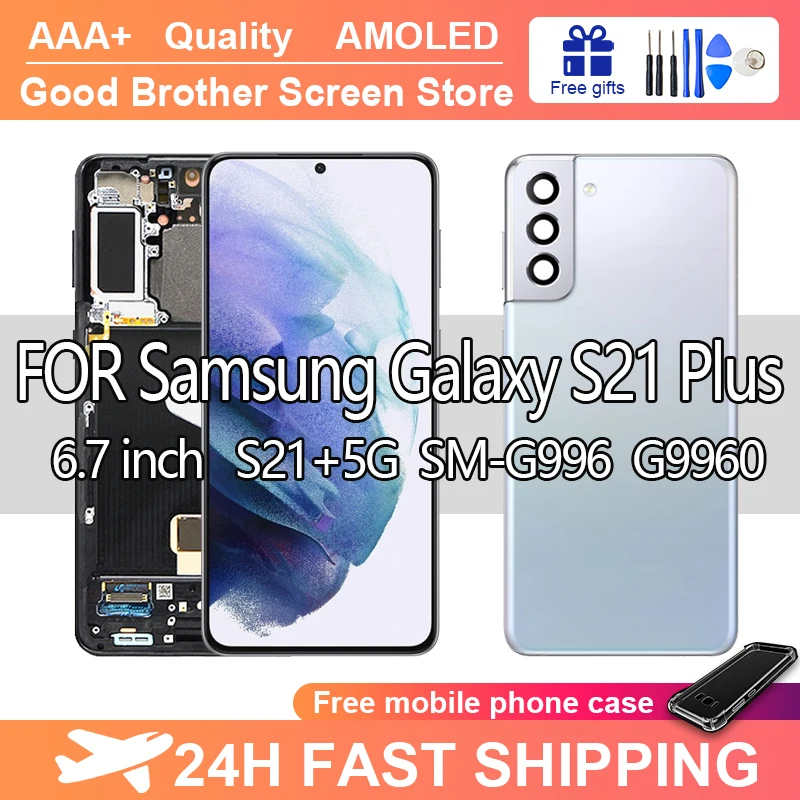 Super Amoled With Frame Support Fingerprint For Samsung S21 Plus Lcd G996 G9960 G996f Display Touch Screen Digitizer Assembly