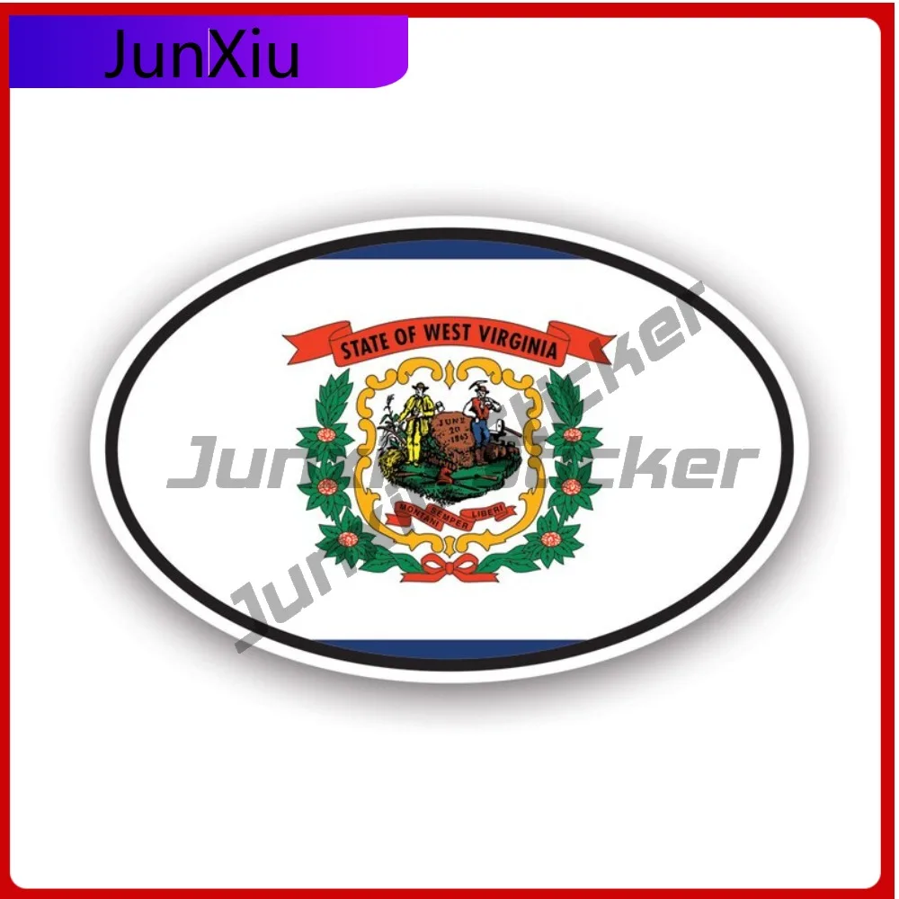 

West Virginia Flag Scratch Resistant Fade Resistant Racing For Rear Windshield Bumper Laptop No Residue Self Adhesive Decal