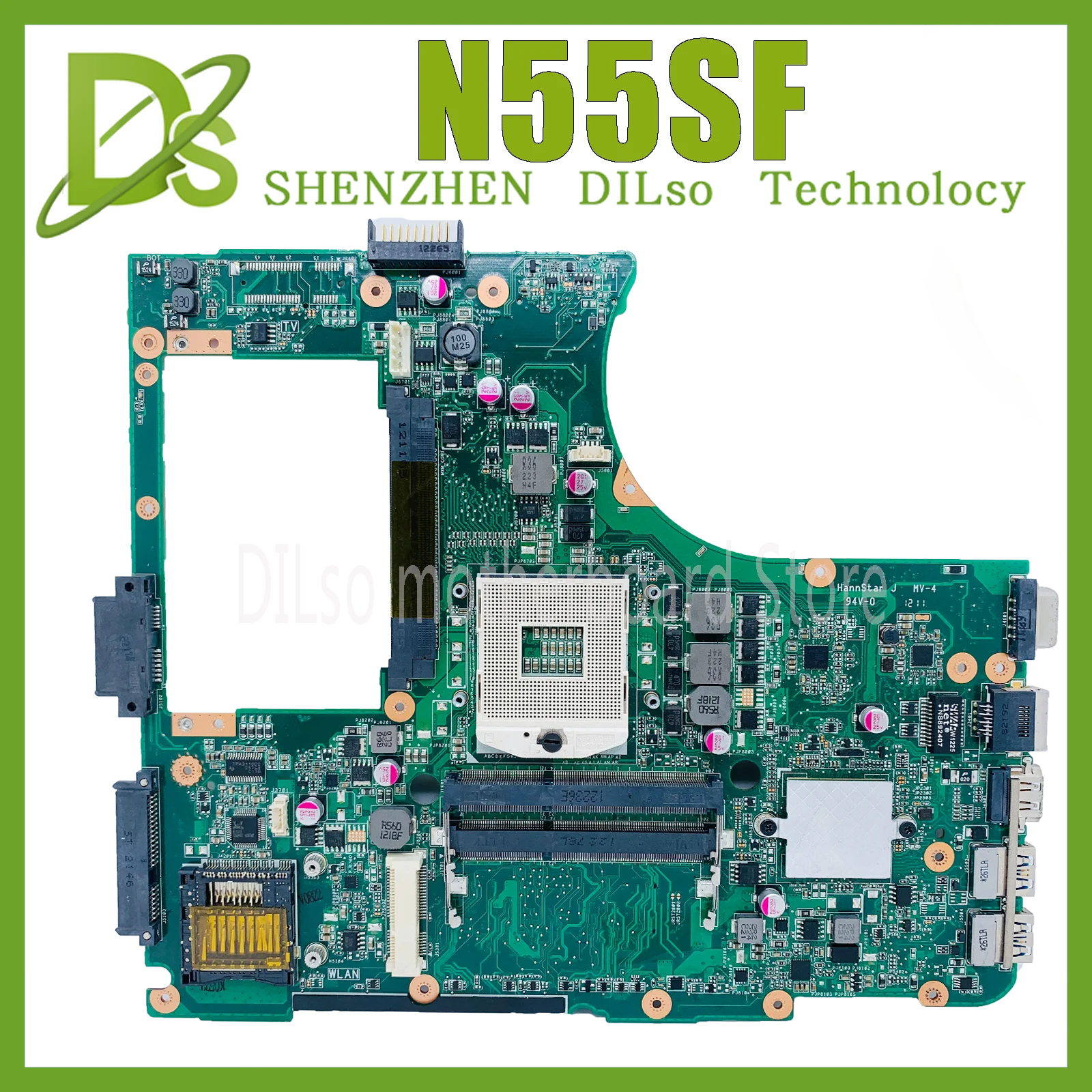 

KEFU N55SF Motherboard For ASUS N55S N55SL N55SF Notebook Mainboard DA0NJ5MB8C0 HM65 PGA 989 DDR3 100% Fully Tested OK