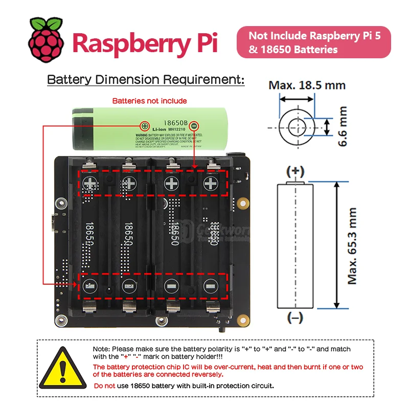 Imagem -05 - Geekworm-ups e Power Management Board com Células 18650 Suporte da Bateria para Raspberry pi X1202