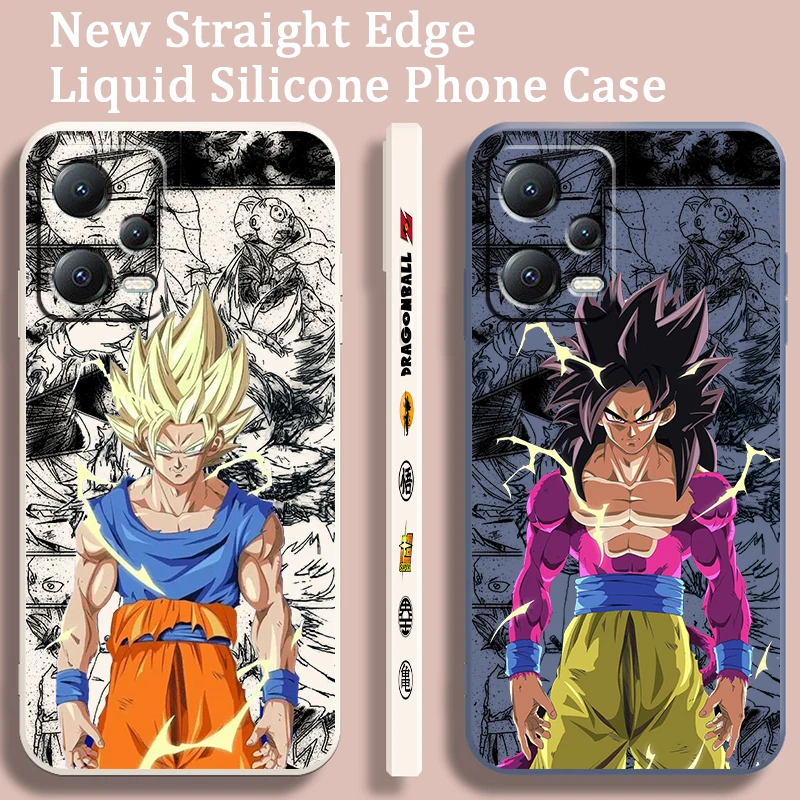 Japan D-D-Dragon Ball Fashion Liquid Left Rope For Xiaomi Redmi Note 13 12 12S 12R 11 11T 11S 10 10S Pro Plus 5G Soft