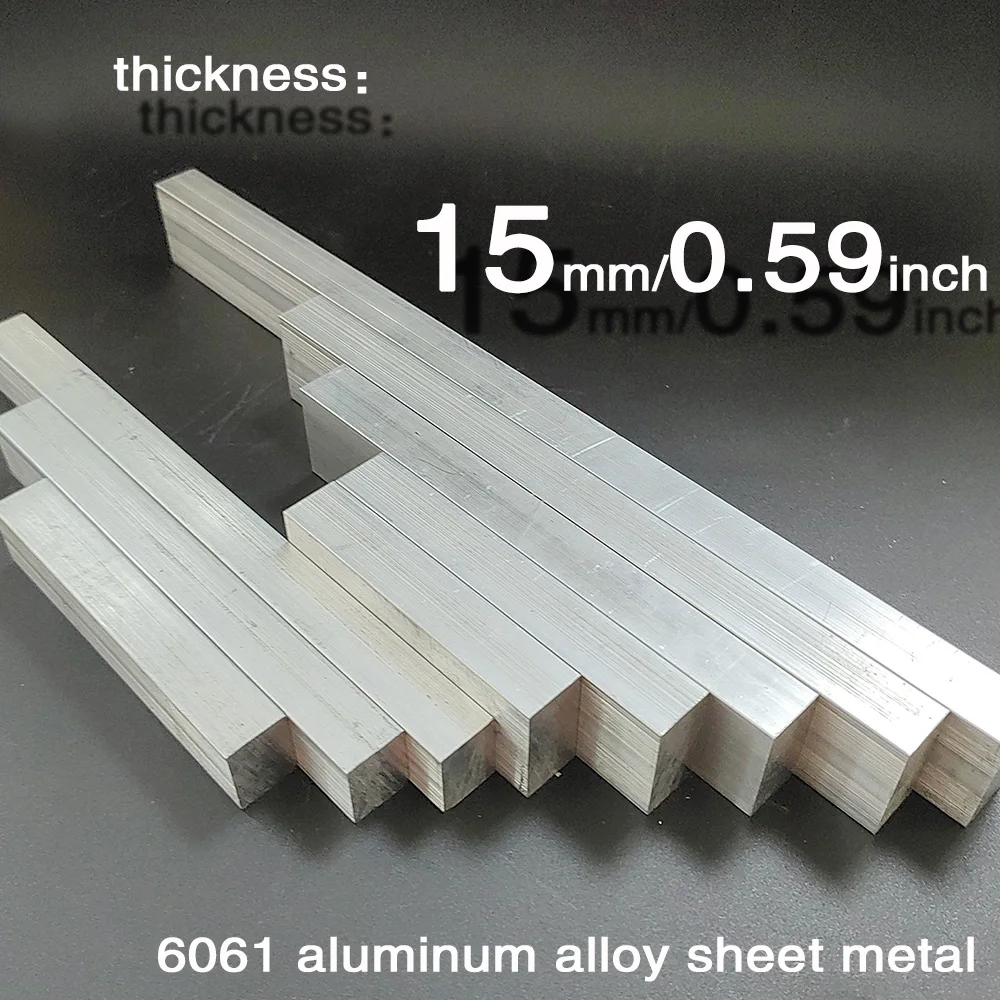Imagem -02 - Barra Lisa da Liga de Alumínio Espessura 15 mm Largura 20 mm 30 mm 40 mm 50 mm 60 mm 70 mm 80 mm Comprimento 100 mm 150 mm 200 mm 300 mm 6061