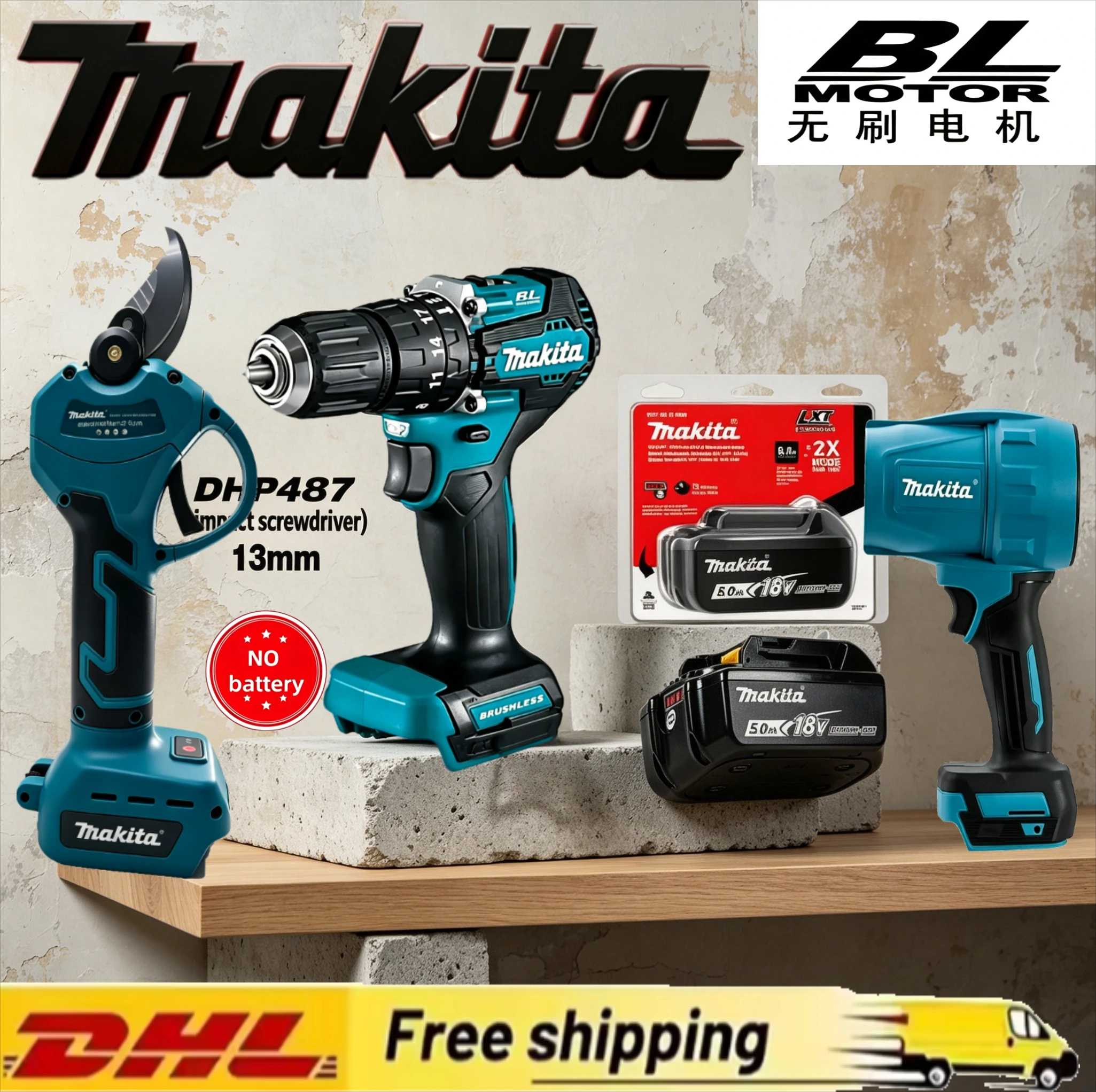 

Original Genuine Makita Lithium BL1850 BL1860 18V Battery,Waterproof Encapsulated Kit Contains Heat Gun & Garden Electric Shear