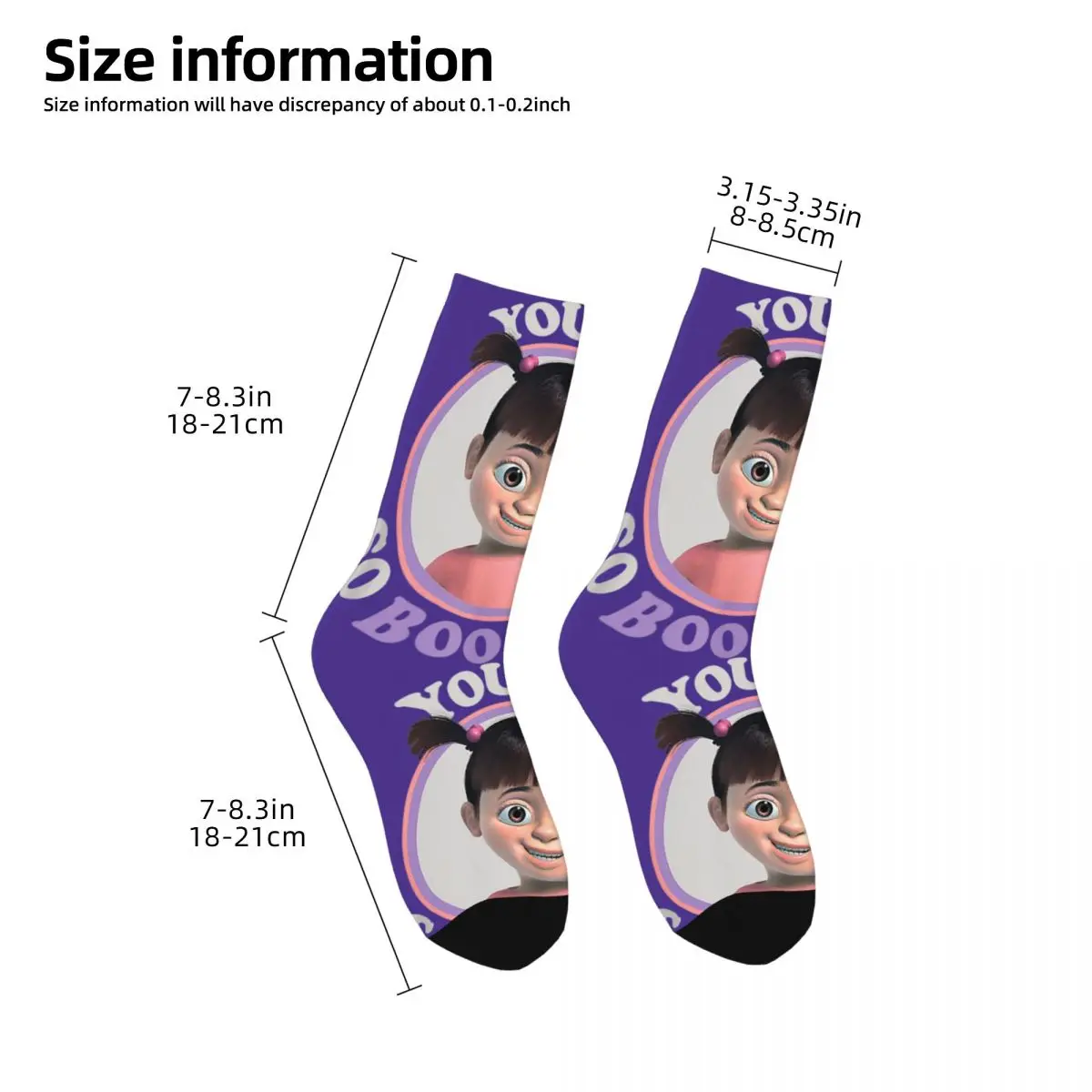 Winter Warm Fashion Women Men Monsters Inc. Boo You\'re So Boo-tiful Socks Sweat Absorbing Basketball Socks