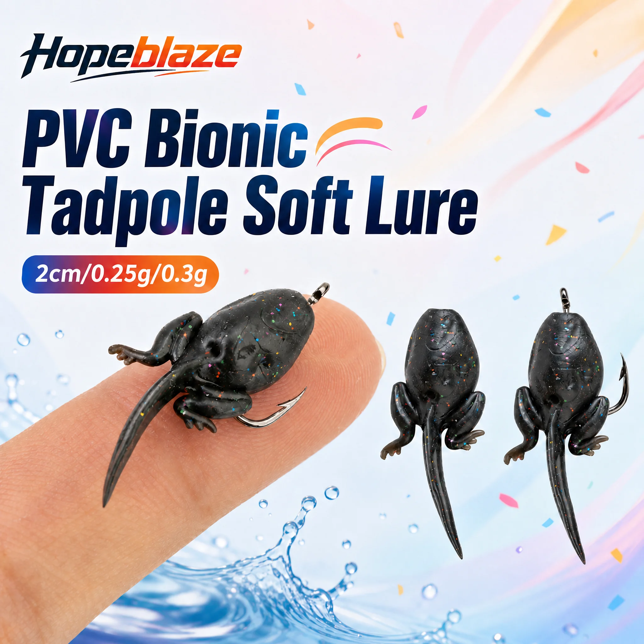 2 cm, 30 Stück, bionischer Tadpole-Weichköder, schwimmender PVC-Mikro-Angelköder für Barsch, Hecht, Forelle, Süßwasser, Bachfischen