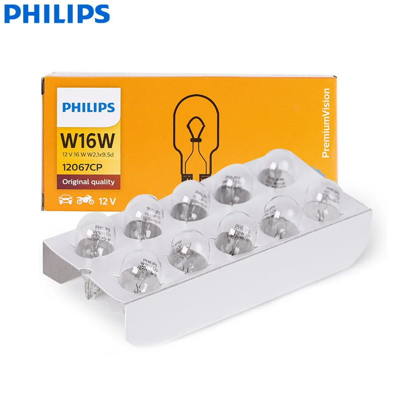 Philips W16W T15 921 12V 16W Vision Car Reverse Light Original Stop Lamps Standard Indlcator Rear Light 12067CP Wholesale 10pcs