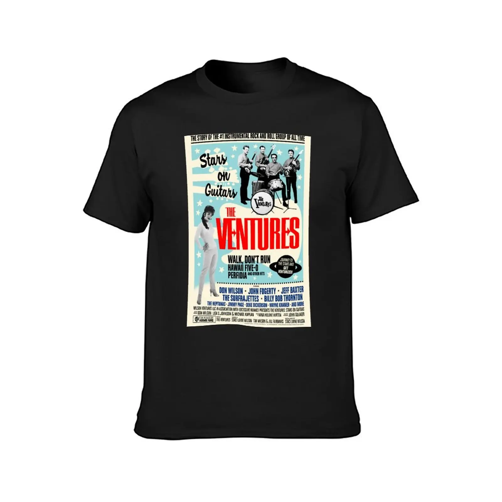 The Ventures Stars on Guitars Movie T-Shirt kawaii clothes new edition mens t shirts pack