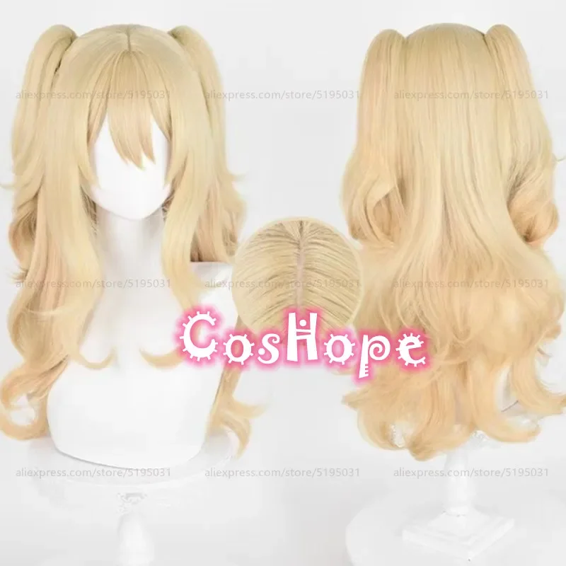 Aihara Yuzu Cosplay Wig 70cm Long Double Ponytails Light Blonde Wig Cosplay Anime Wigs Heat Resistant Synthetic Wigs