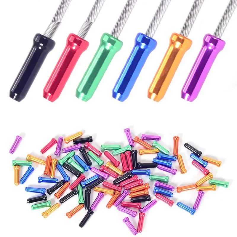 

50PCS Bicycle Brake Shifter Cable End Caps Brake line Derailleur Shift Wire End Caps Tips Crimps MTB Bike Bicycle Accessories