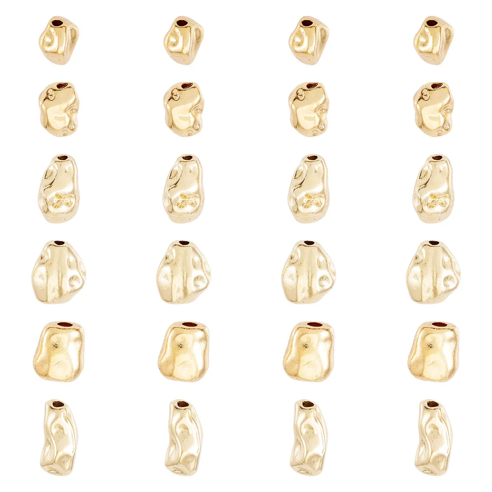 

1 Set Brass 18K Golden Plated Beads Nuggets Irregular Spacer Beads for Jewelry Bracelet Making DIY Earings Crafts Gifts Supplies