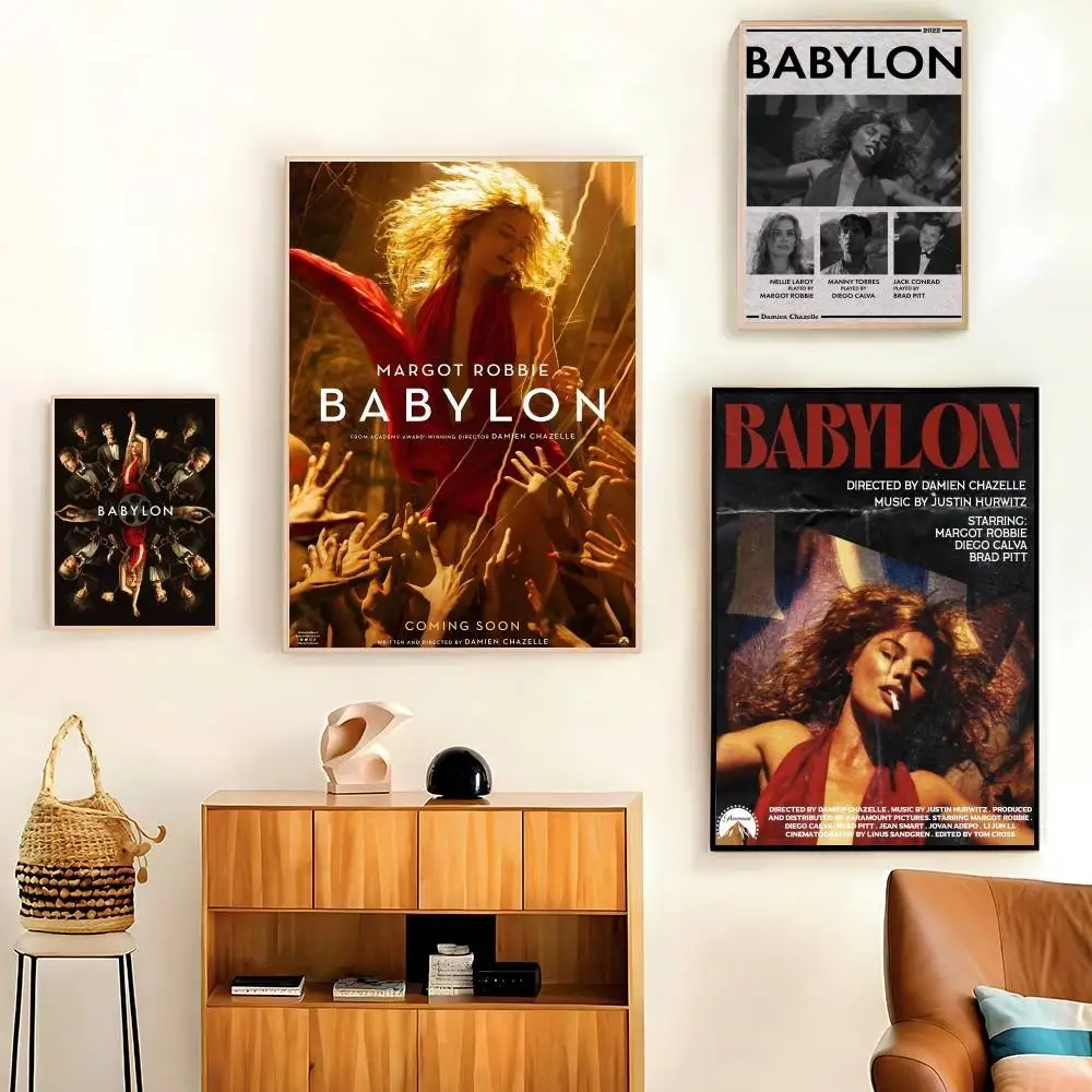 M-Margot R-Robbie Babylon Poster Print Canvas Pictures Home For Living Room And Bedroom Wall Modern Decor Frameless Painting
