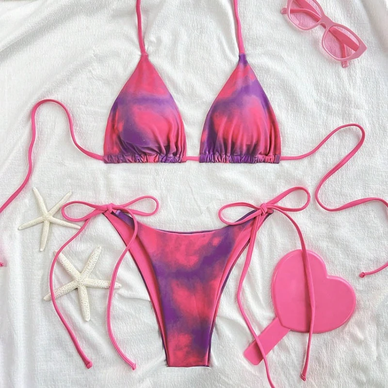 2025 tie dye rendas até conjunto de biquíni praia banho feminino maiô biquinis tankini femme mujer maiô Куshenльник Ж miscedhe xl