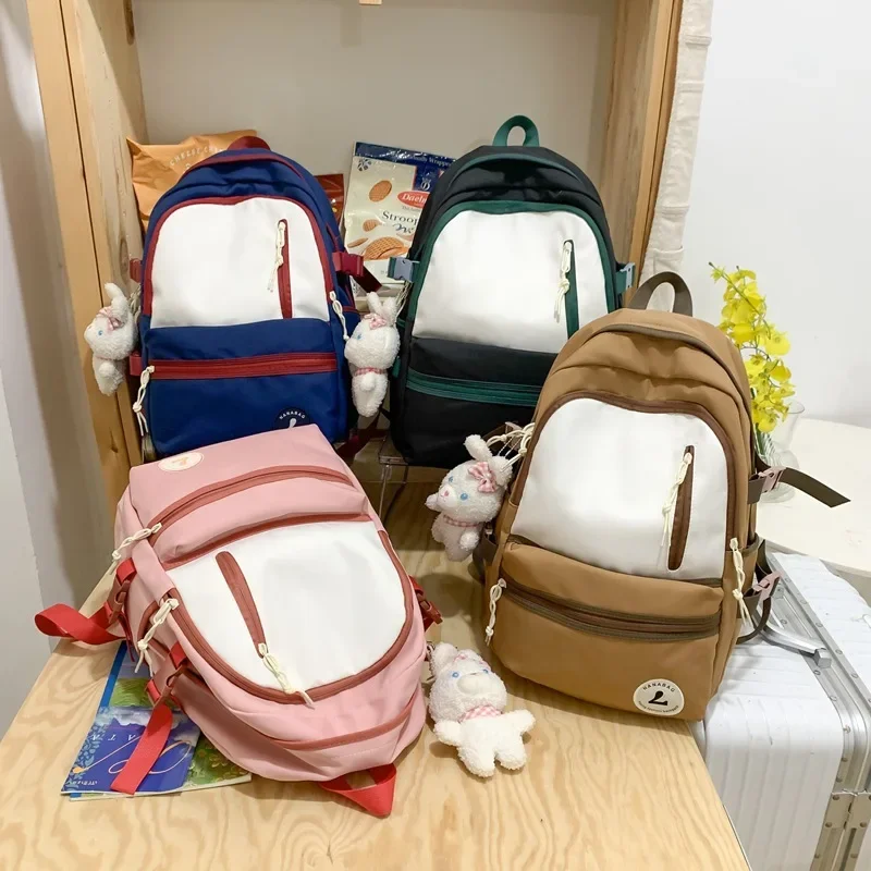 

New Casual College Student Backpack Large Capacity Simple Backpack Middle High School Girls Travel Schoolbag Wholesale